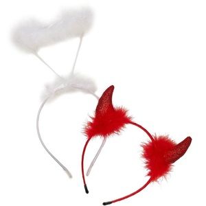 Halloween Costume Dress Up Angel and Devil Faux Fur Headbands